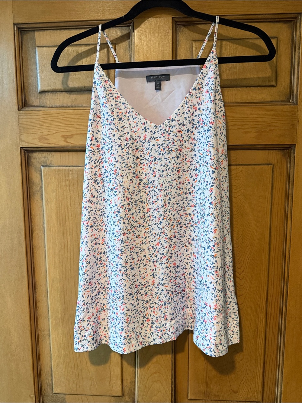 Madison Pink Speckled Print Spaghetti Strap Camisole Top